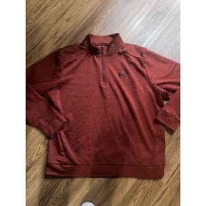 Under Armour Fleece Golf Jacket Zip Neck Pullover Red Long Sleeve Mens Size XXL